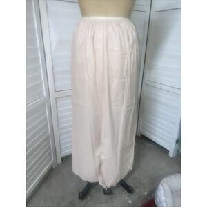 Vintage Vassarette Nude Tricot Nylon Maxi Half Slip Lace Trim Hem Sz Large